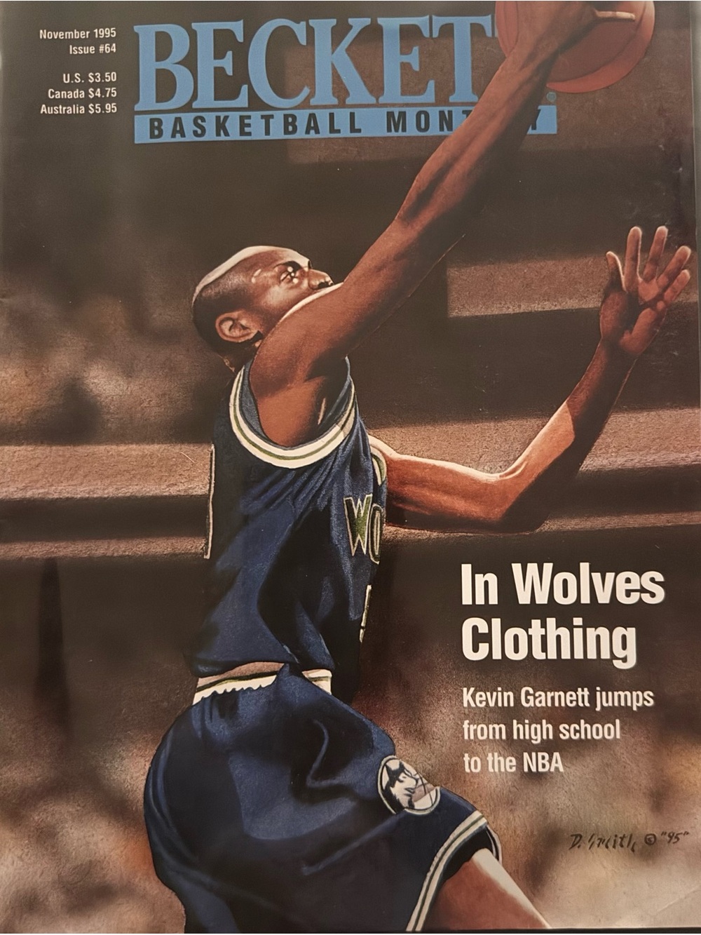 Beckett Basketball Monthly #56 March 1995 John Stockton Cover